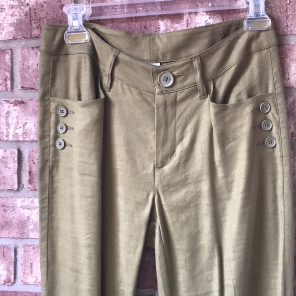 Cabi green linen pant - Picture 2 of 5